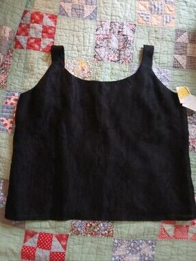 Connie Roberson 100% Silk Tank Semi Crop Blouse Textured Luxury Size 8